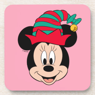 Dessous-de-verre Minnie Mouse Chapeau d'elfe de Noël