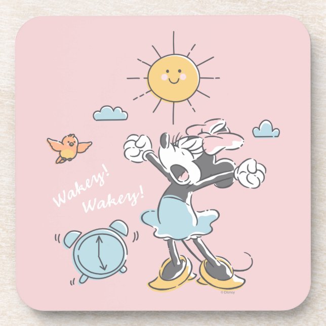 Dessous-de-verre Minnie Mouse | Réveil du matin (Devant)