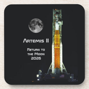 Dessous-de-verre Mission Artemis II sur la Lune