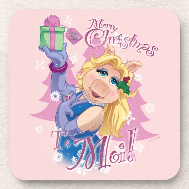 Dessous-de-verre Mlle Piggy | Joyeux Noël à Moi ! (Devant)