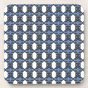 Dessous-de-verre Mod Retro Blue Abstract Scarab Pattern