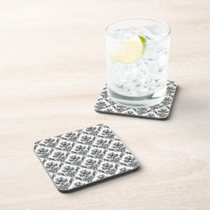 Dessous-de-verre Modèle Damask, Damask français, noir et blanc