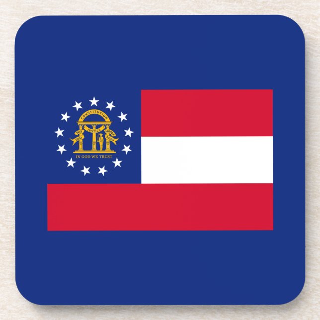 Dessous-de-verre Modèle du drapeau de l'État de Géorgie (Devant)