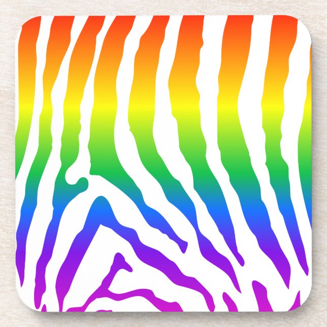 Dessous-de-verre Modèle Rainbow Zebra (Devant)