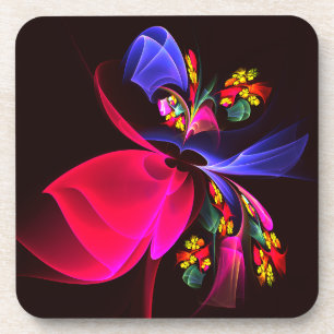 Dessous-de-verre Moderne coloré Floral Abstrait Art Motif #06