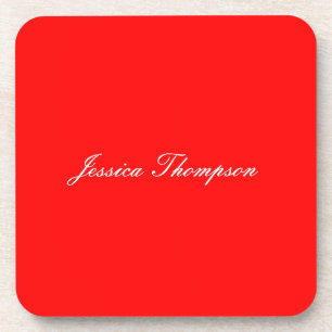Dessous-de-verre Moderne élégant Plain Simple Professionnel Rouge