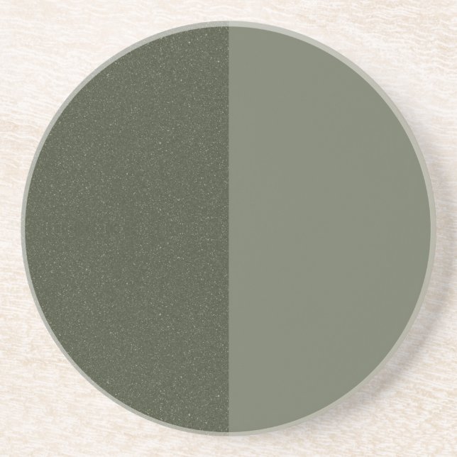 Dessous de verre moderne en grès vert mousse bicol (Devant)