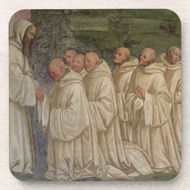 Dessous-de-verre Moines bénédictins, de la vie de St Benoît ( (Devant)