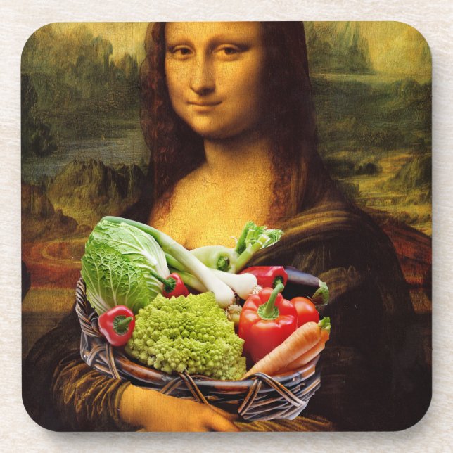 Dessous-de-verre Mona Lisa aime les légumes (Devant)