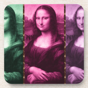 Dessous-de-verre Mona Lisa Poster de animal rose rose violet