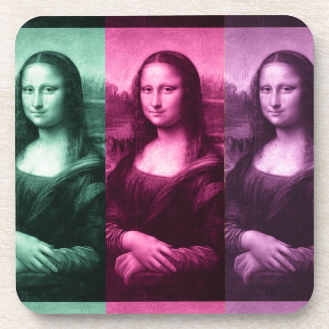 Dessous-de-verre Mona Lisa Rose vert violet (Devant)