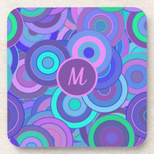 Dessous-de-verre Monogram Retro 60s Psychedelic Cercles Motif