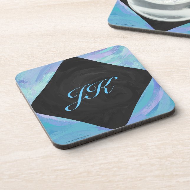 Dessous-de-verre Monogramme bleu glacier (Côté gauche)