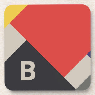 Dessous-de-verre Monogramme Carré De Stijl Inspiré