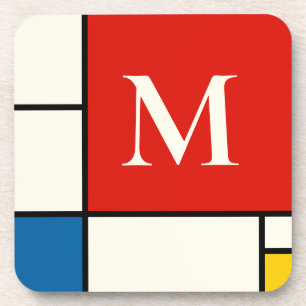 Dessous-de-verre Monogramme Carré De Stijl Inspiré