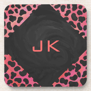 Dessous-de-verre Monogramme Dalmatien Noir et Rouge