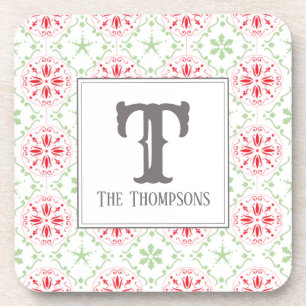 Dessous-de-verre Monogramme de Noël des flocons de neige tendance