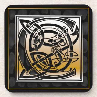 Dessous-de-verre Monogramme de pierre noire Celtique "C" Dessous de