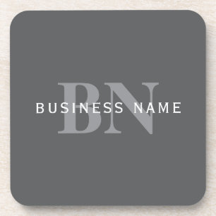 Dessous-de-verre Monogramme et nom gris foncé moderne