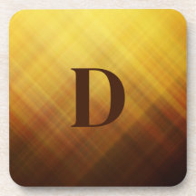 Monogramme initiale jaune marron moderne