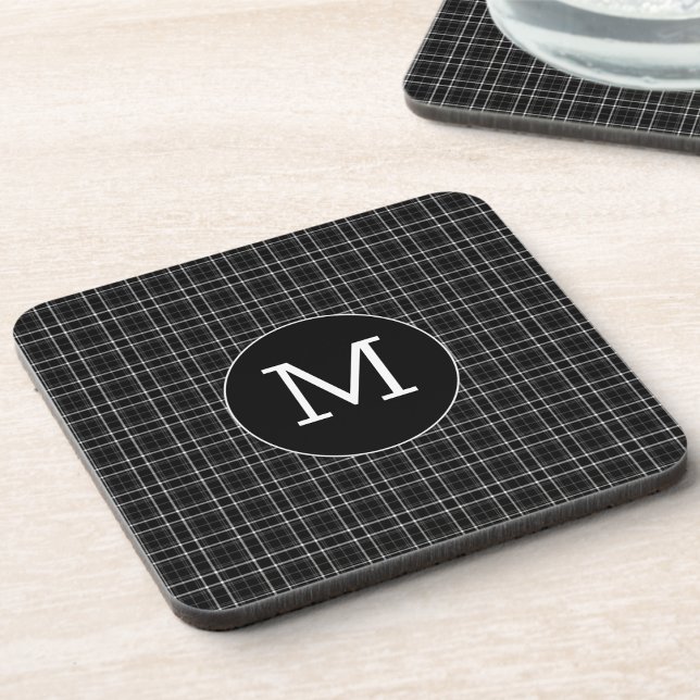 Dessous-de-verre Monogramme noir et blanc (Créateur téléchargé)