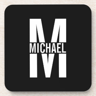 Dessous-de-verre Monogramme personnalisé et nom Beverage Coaster