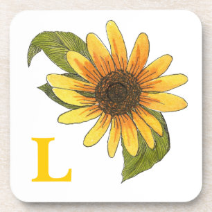 Dessous-de-verre Monogrammed Sunflower Coaster