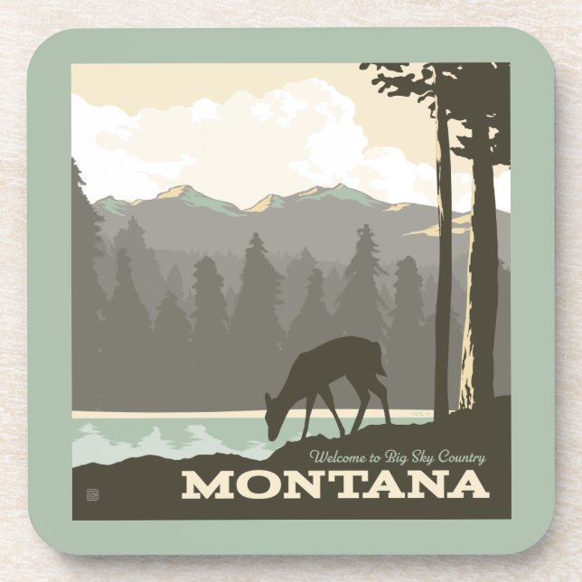 Dessous-de-verre Montana | Bienvenue dans Big Sky Country (Devant)