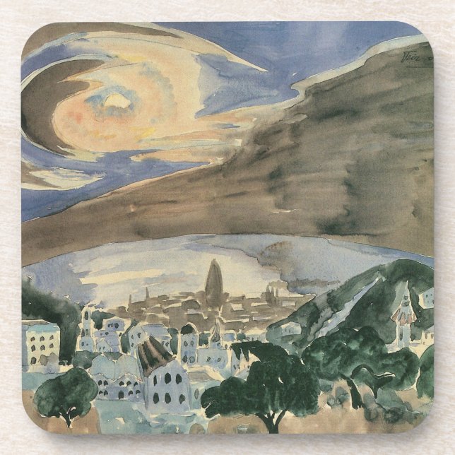 Dessous-de-verre Moon Over Barcelona de Walter Gramatte (Devant)