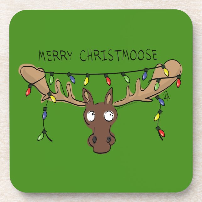 Dessous-de-verre Moose Cute Funny Noël (Devant)