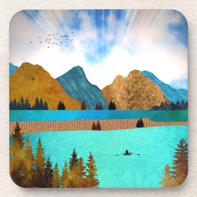 Dessous-de-verre Morning Lake Rower (Devant)