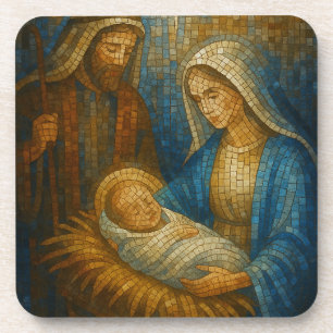 Dessous-de-verre Mosaïque de verre coloré de la Nativité Sainte F