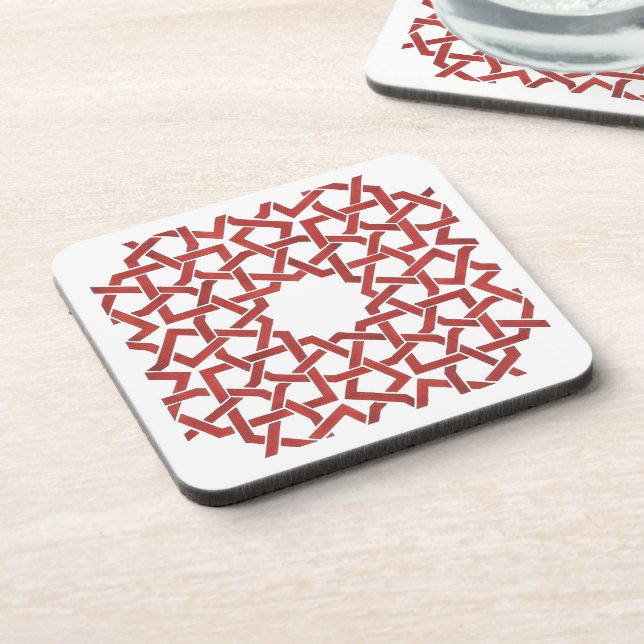 Dessous de verre Mosaïque marocaine rouge MAMLUK (Côté gauche)