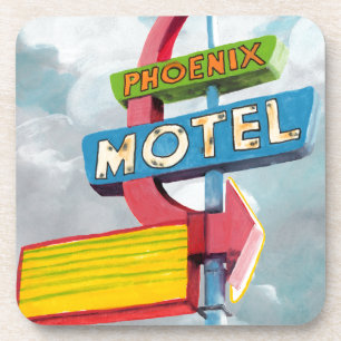 Dessous-de-verre Motel de Phoenix d'aquarelle
