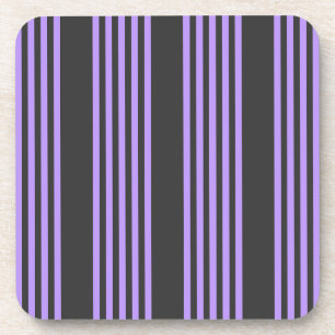 Dessous-de-verre Motif à cinq bandes violet et charbon de bois