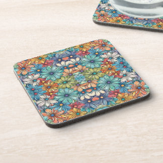 Dessous-de-verre Motif à fleurs bleues