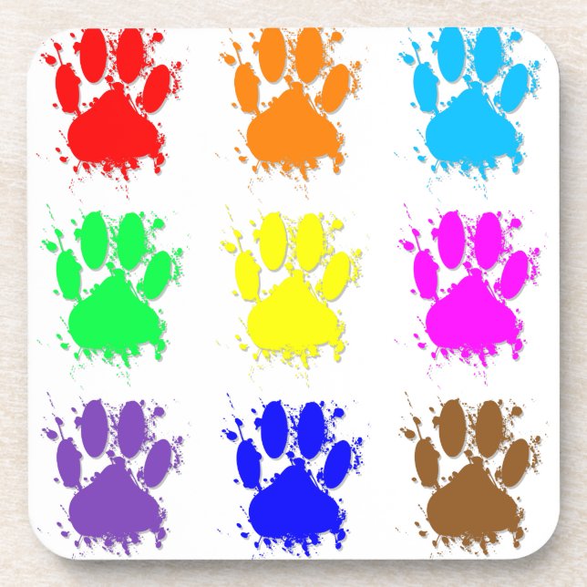 Dessous-de-verre Motif à mâchoires pour chien d'encre (Devant)