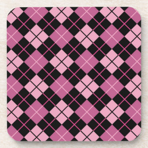 Dessous-de-verre Motif à motifs de losanges dans le noir et le ros