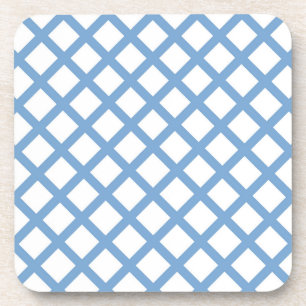 Dessous-de-verre Motif à rayures diamantées Harlequin bleu blanc