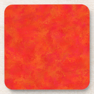 Dessous-de-verre Motif Abstrait rouge orange
