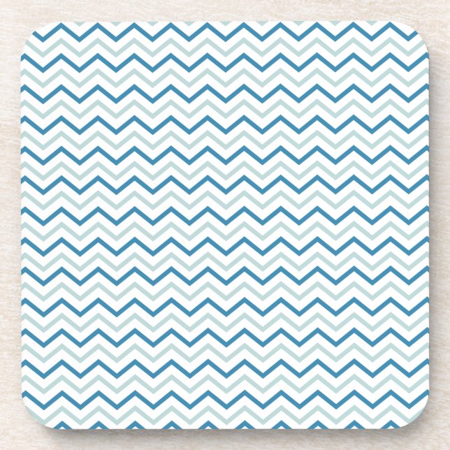 Dessous-de-verre Motif Aqua Blue Chevron (Devant)