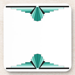 Dessous-de-verre Motif Art déco en vert et noir