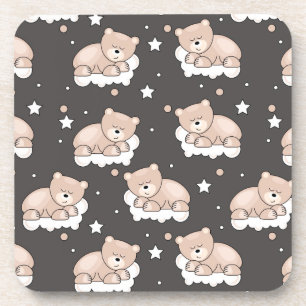 Dessous-de-verre motif avec le petit sommeil d'ours