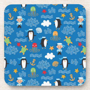 Dessous-de-verre motif avec le thème de mer