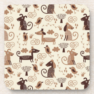 Dessous-de-verre motif avec les chiens mignons