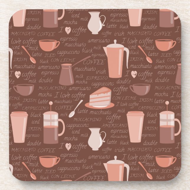 Dessous-de-verre Motif avec les éléments relatifs de café (Devant)