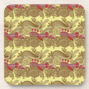 Dessous-de-verre Motif avec les poissons et la vague