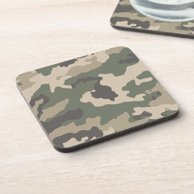 Dessous-de-verre Motif Camo Vert (Côté gauche)