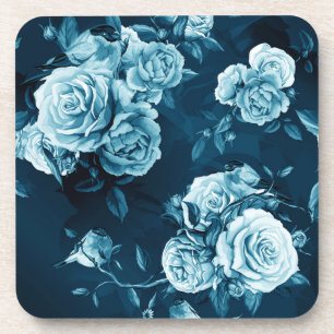 Dessous-de-verre Motif classique de rose de bleu