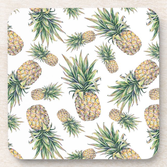 Dessous-de-verre Motif d'ananas aquarelle (Devant)